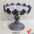 Shabby Chic Metal Cake Stand con cristales colgantes